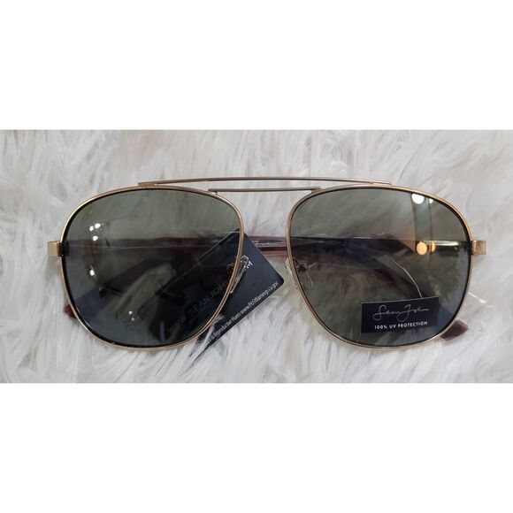 SEAN JOHN Gold Mens Aviator Sunglasses NWT - SJSPL3884 770 - 100% UV Protection - Picture 2 of 10